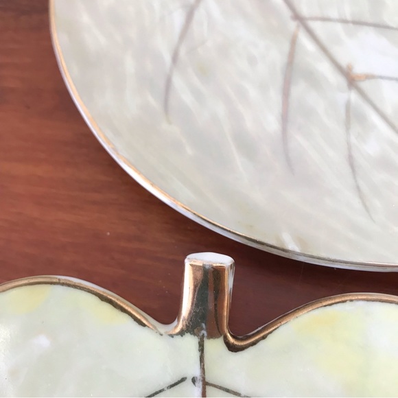 Vintage nasco silver luster ware leaf plates - set of 4 - Picture 7 of 7